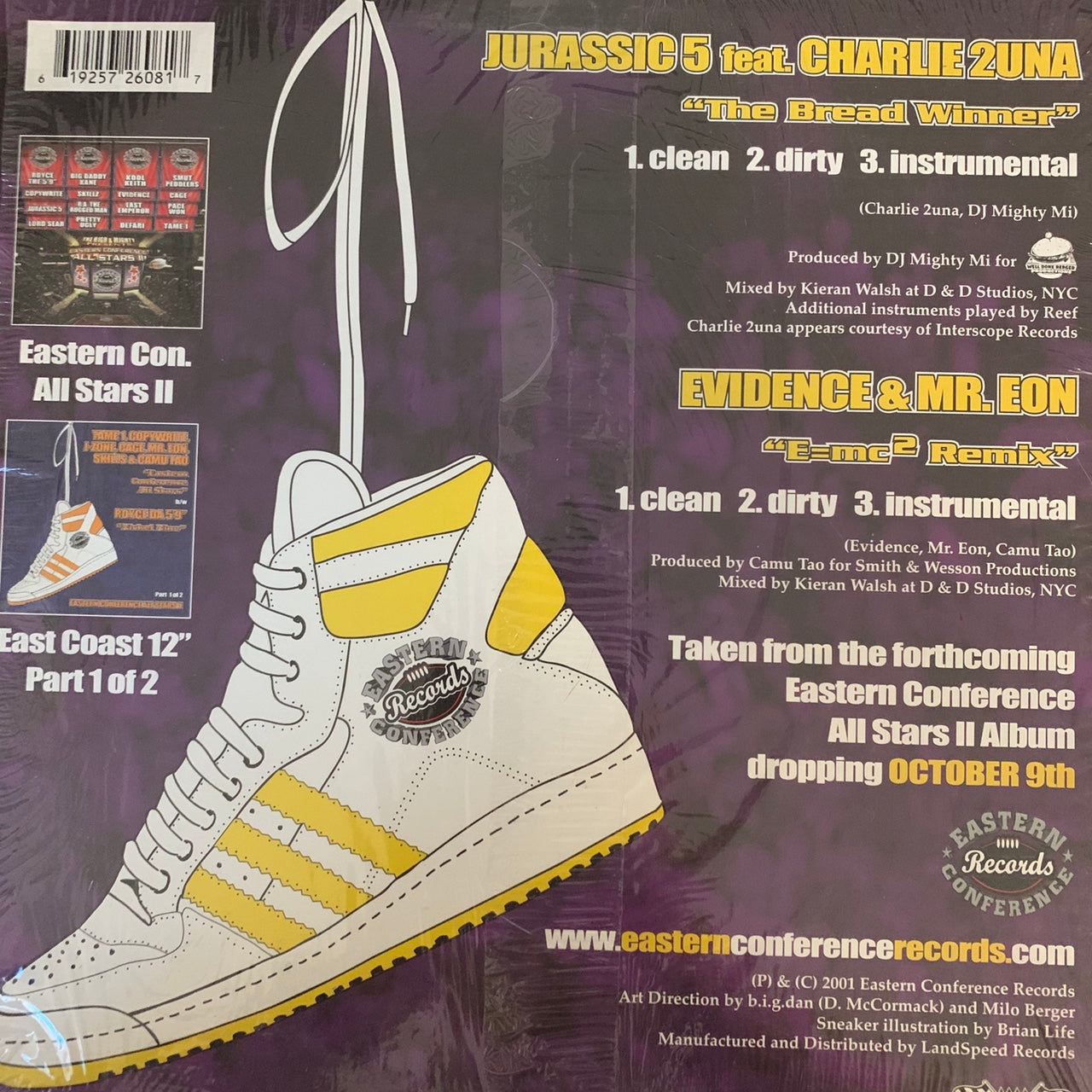Jurassic 5 Feat Charlie 2una “The Bread Winner” 6 version 12inch Vinyl