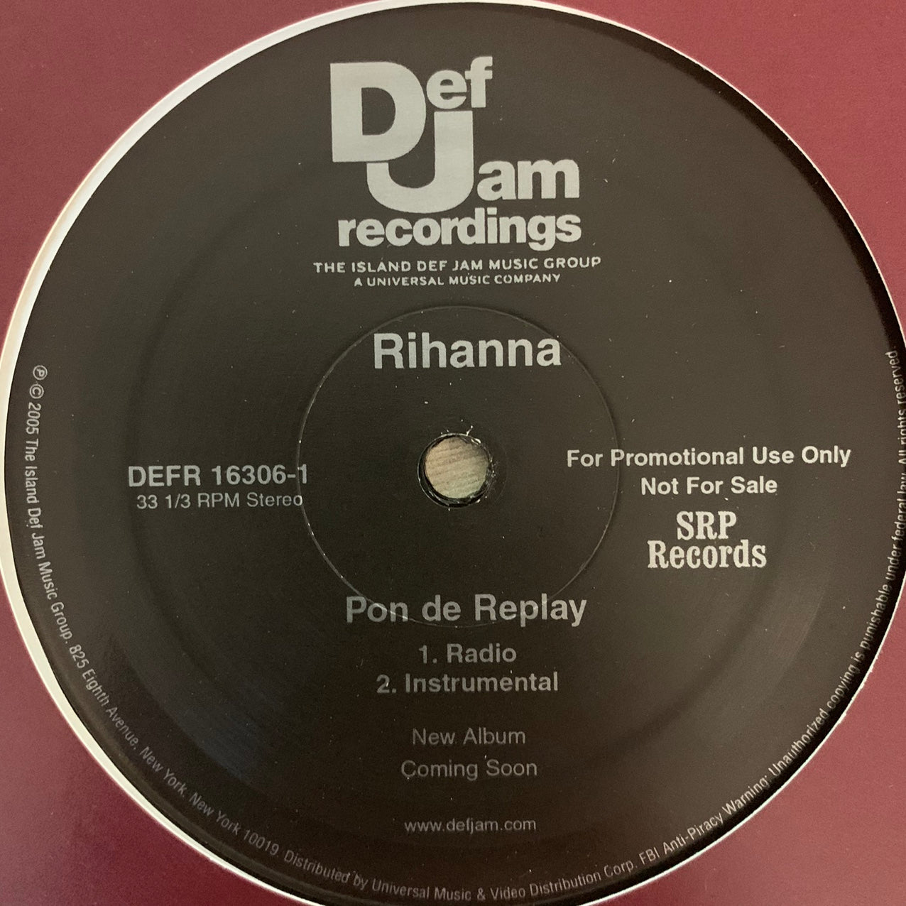 Rihanna “Pon De Replay” 4 version 12inch Vinyl