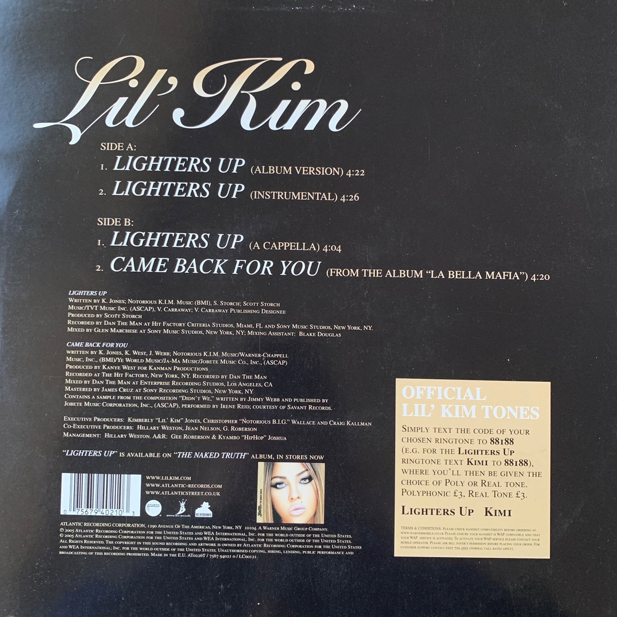 Lil’ Kim “Lighters Up” 4 Track 12inch Vinyl Classic wax records