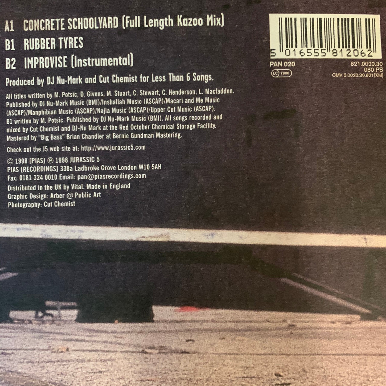 Jurassic 5 “Concrete Schoolyard” 3 Track 12inch Vinyl