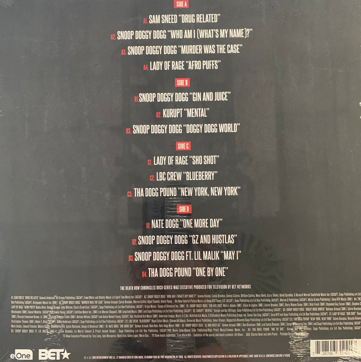 Death Row ‘Chronicles’ 2 X Vinyl 14 Track Double Album