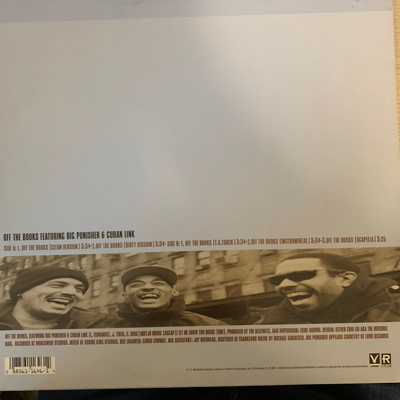The Beatnuts Feat Big Pun “Off The Books” 5 Version 12inch Vinyl