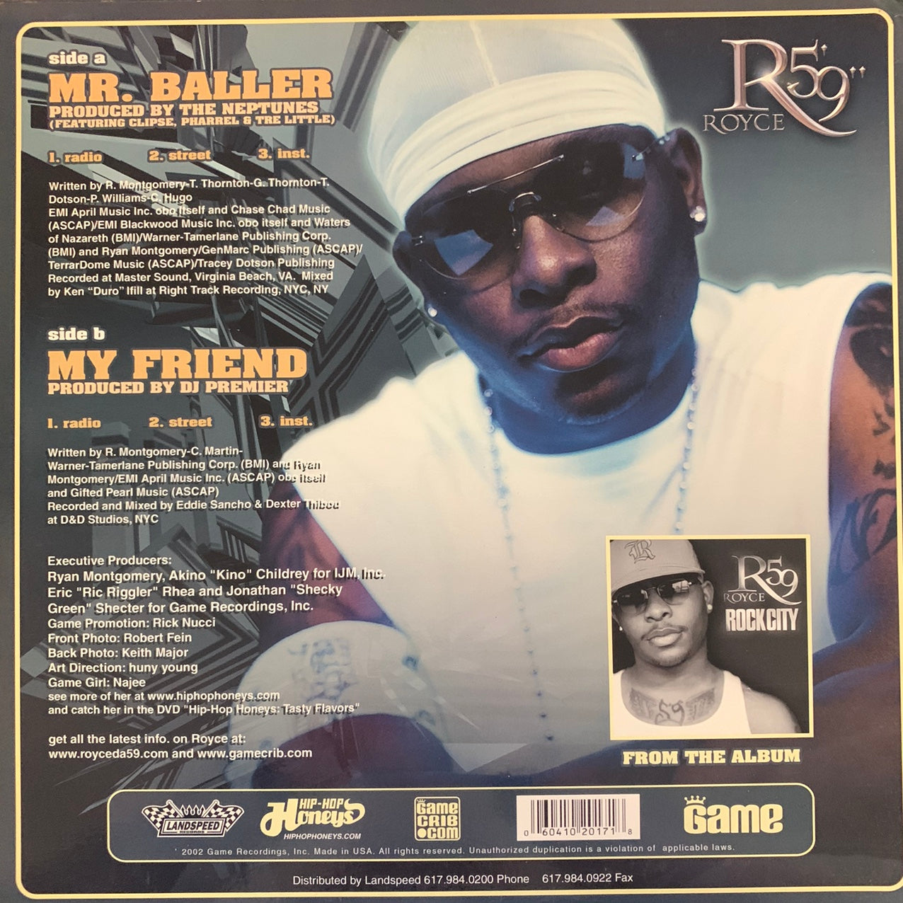 Royce Da 59 “Mr Baller” / “My Friend” Produced by DJ Premier 6 Version 12inch Vinyl
