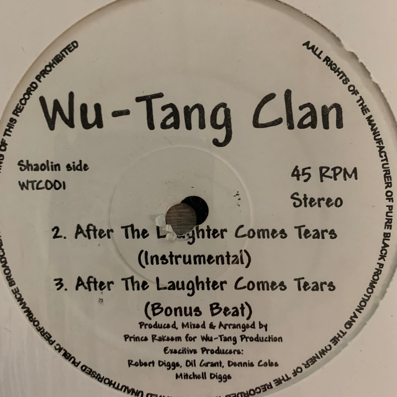 Wu Tang Clan “After The Laughter Comes Tears” 3 version 12inch Vinyl
