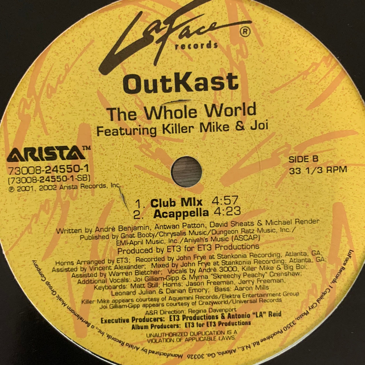 OutKast “The Whole World” Feat Killer Mike 4 Track 12inch Vinyl