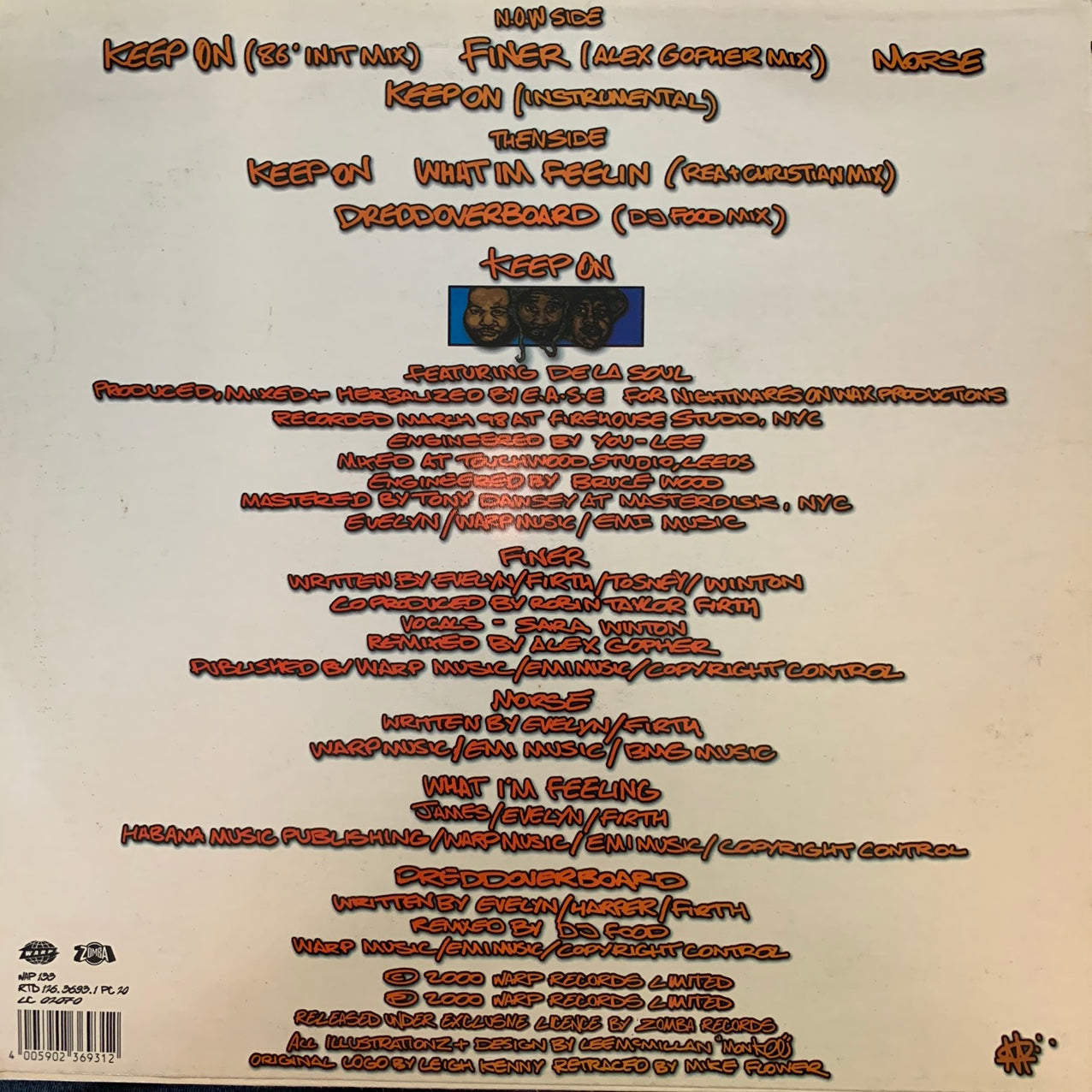 Nightmares On Wax “Keep On” / “Finer” 4 Version 12inch Vinyl