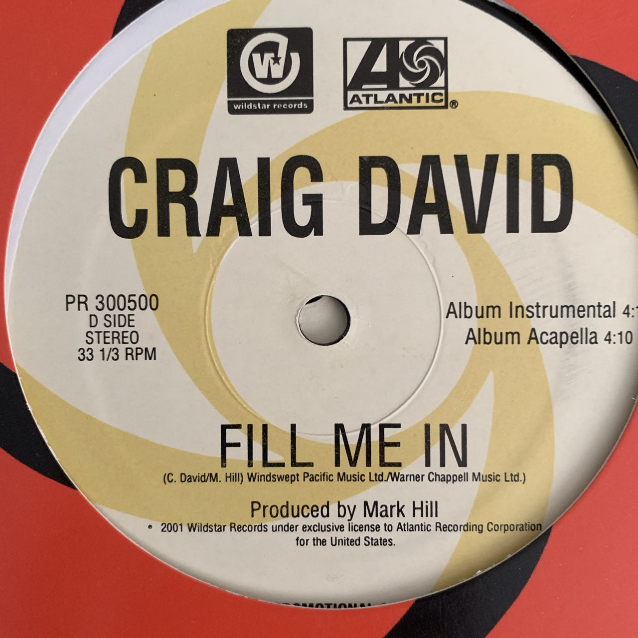 Craig David “Fill Me In” 8 Version 2 x 12inch Vinyl Pack