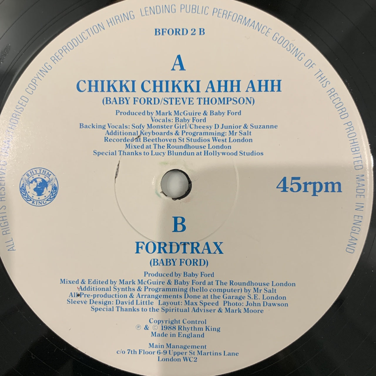 Baby Ford “Chikki Chikki Ahh Ahh” / “Fordtrax”