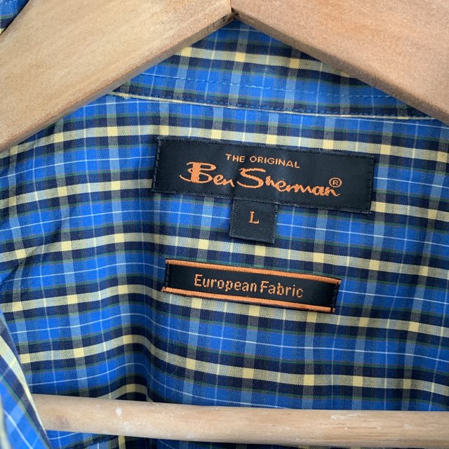 Ben Sherman Blue / Yellow Check Shirt Size Large