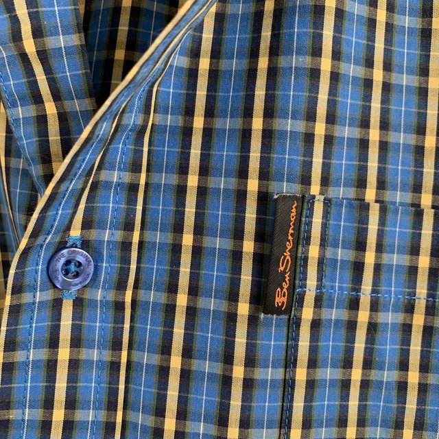 Ben Sherman Blue / Yellow Check Shirt Size Large