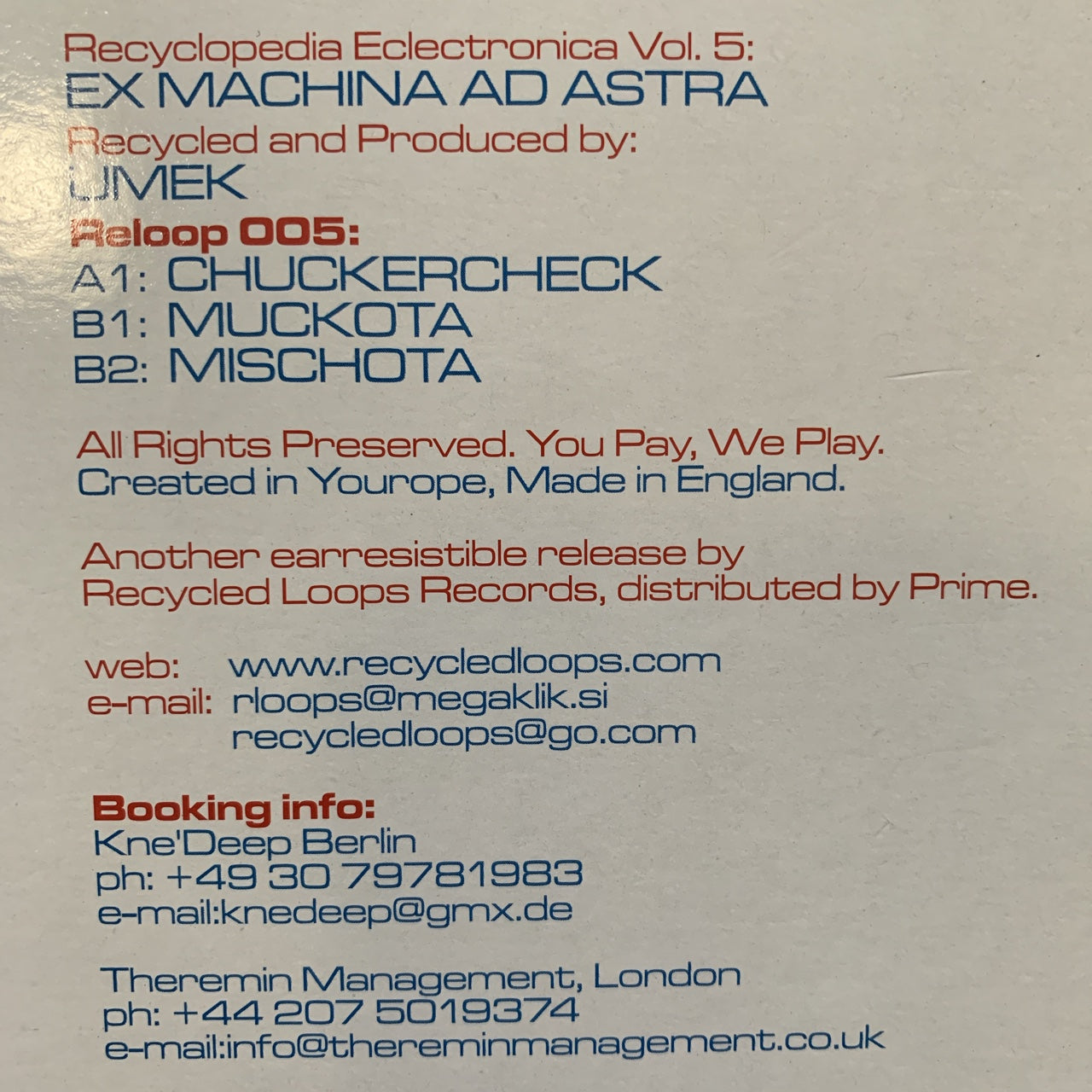 Umek Recyclopedia Eclectronica Vol 5