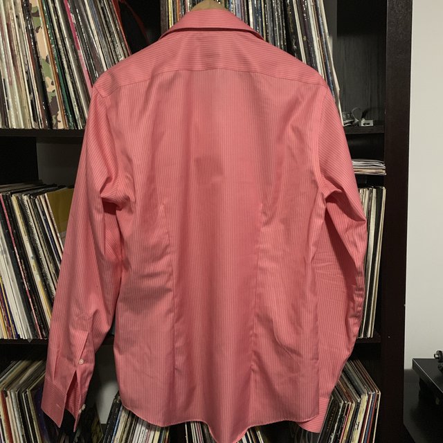 Calvin Klein CK 100% Cotton Pink and White Pin Stripe Shirt M/L