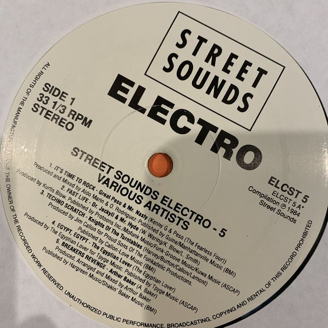 Electro 5 Street Sounds 9 Track LP Hip Hop Electro
