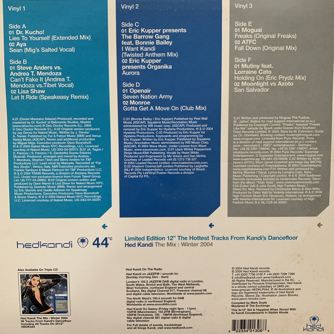 Hed Kandi The Mix Winter 3 X 12inch Vinyl Sampler