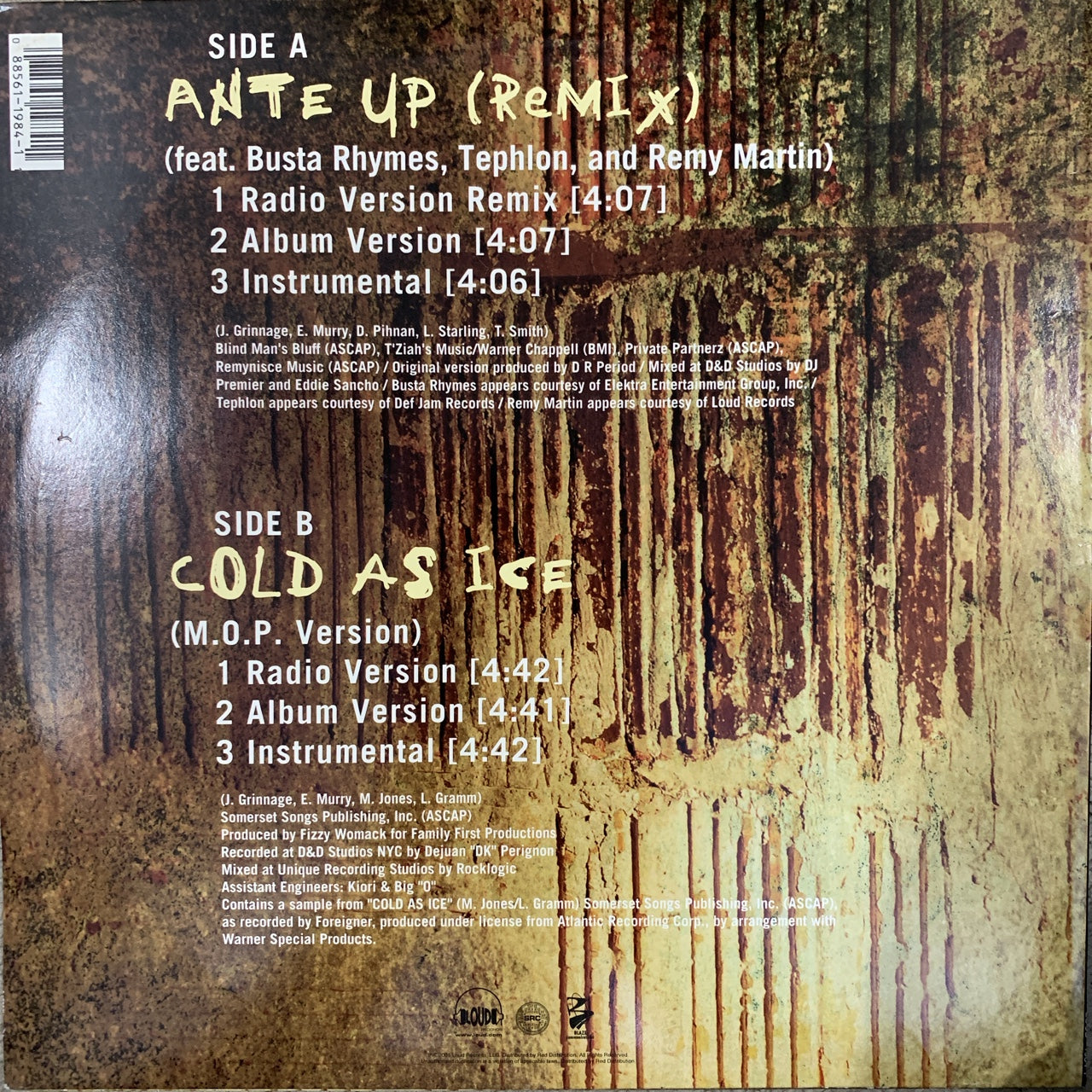 M.O.P. “Ante Up” Remix Feat Busta Rhymes / “Cold As Ice”