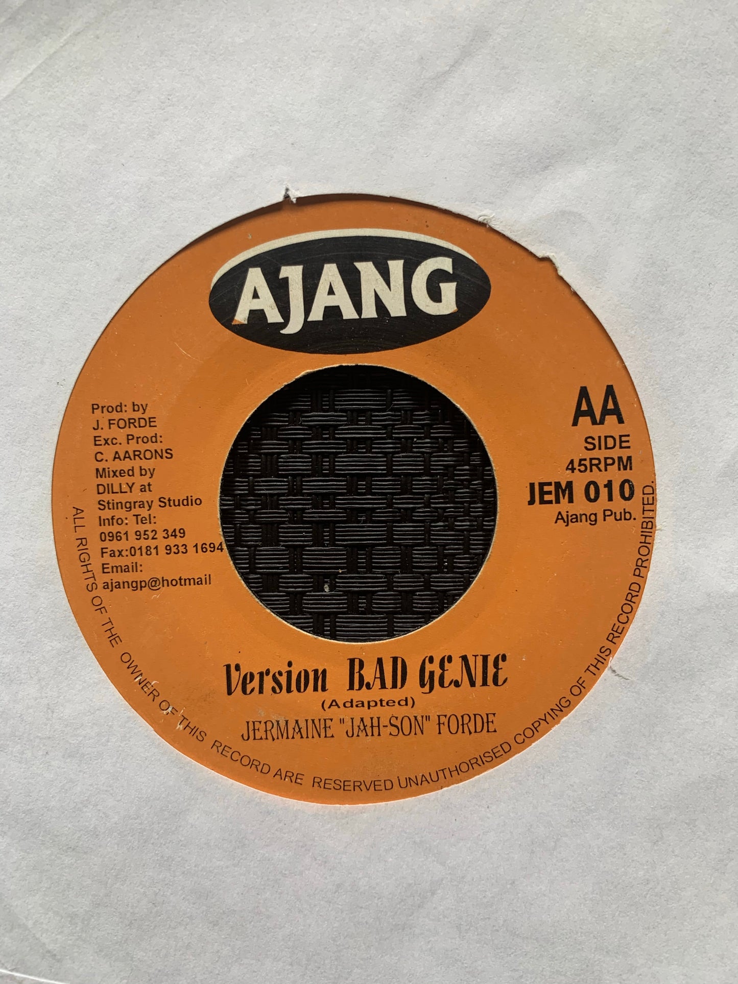 Sweetie Irie “Thug Style” / Version 2 Track 7inch Vinyl