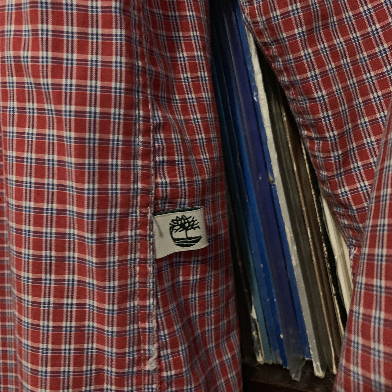 Timberland 100% Cotton Red Blue Check Shirt Size Small Regular Fit