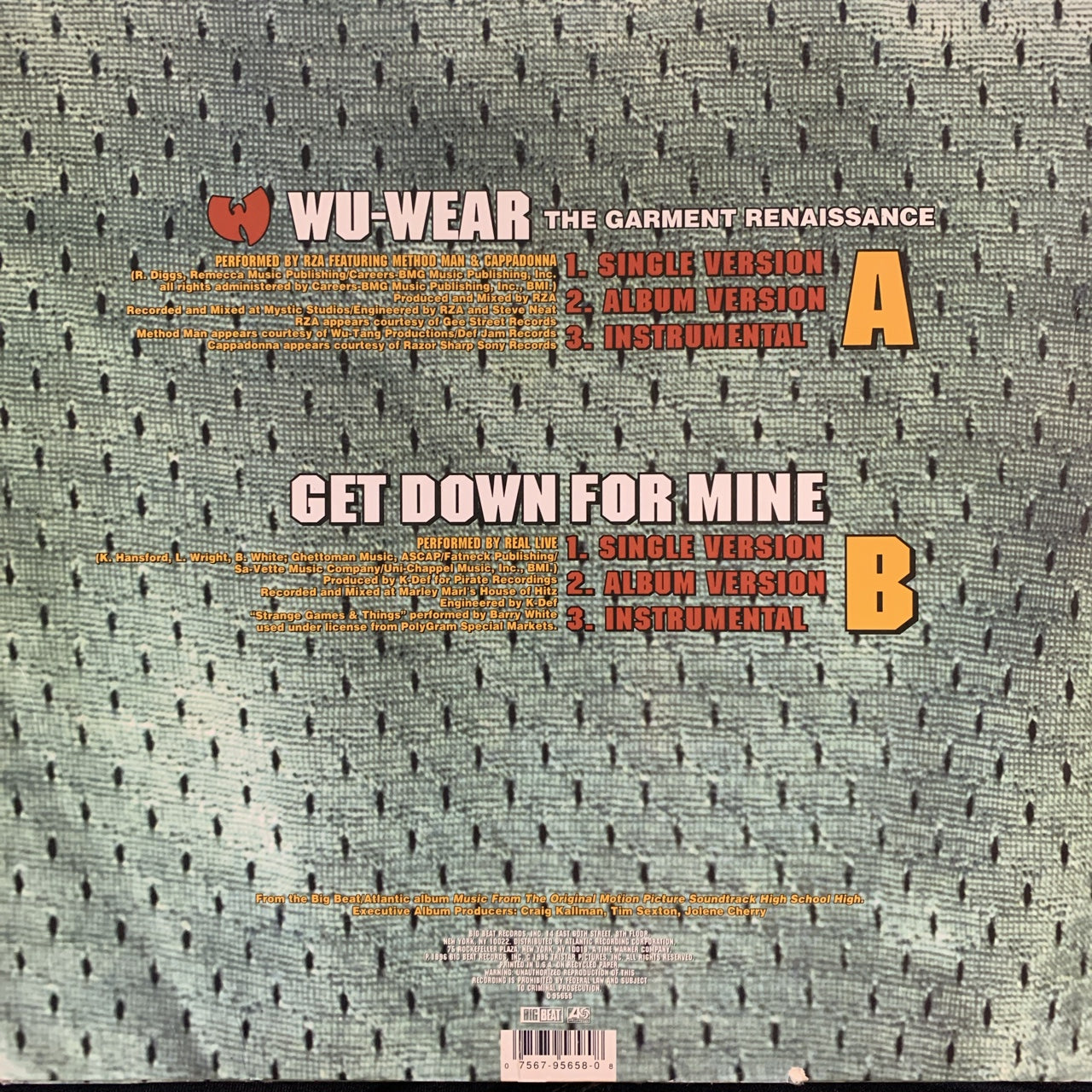 RZA Feat Method Man & Cappadonna “Wu-Wear” / “Get Down For Mine”