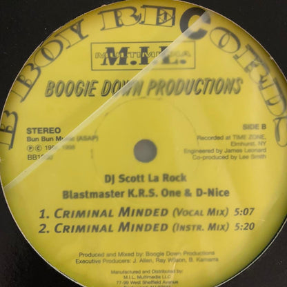 Boogie a Productions “My 9mm Goes Bang” / “Criminal Minded” 4 Version 12inch Vinyl