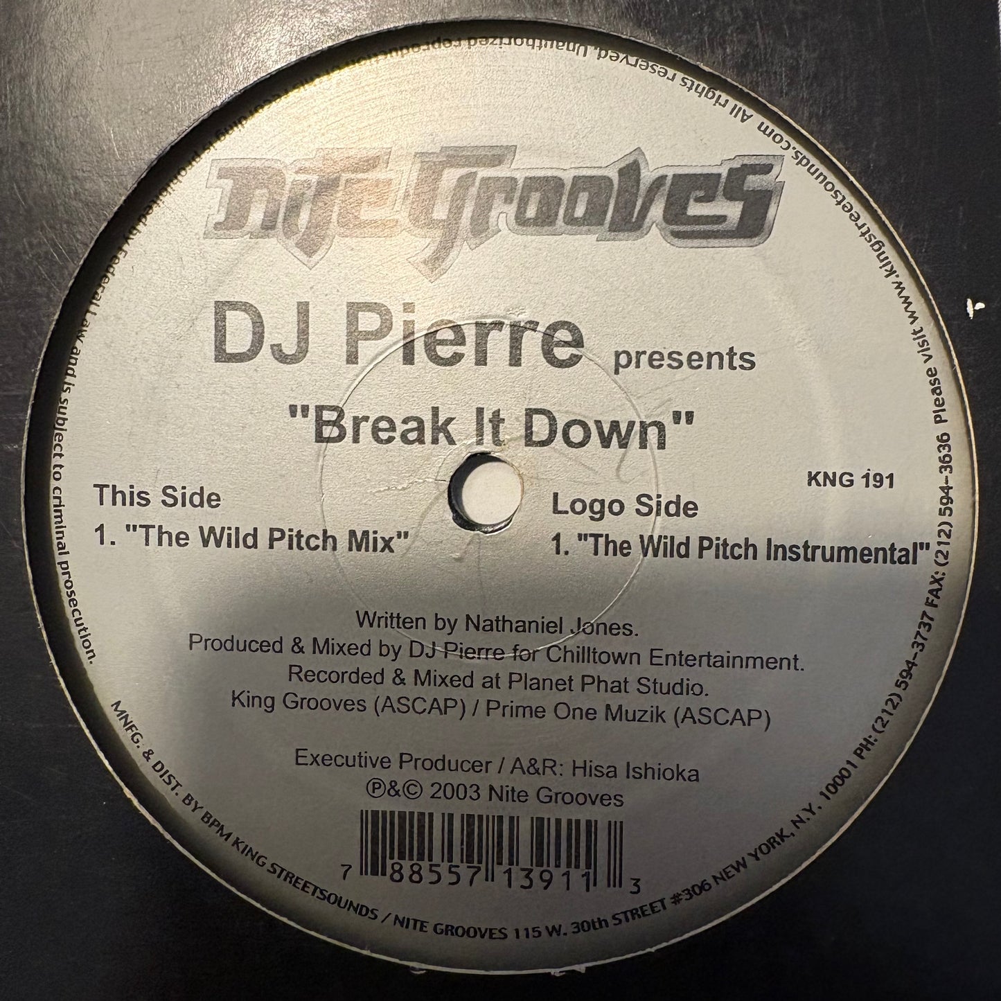 DJ Pierre “Break it Down” 2 Version 12inch Vinyl Record on Nite Grooves