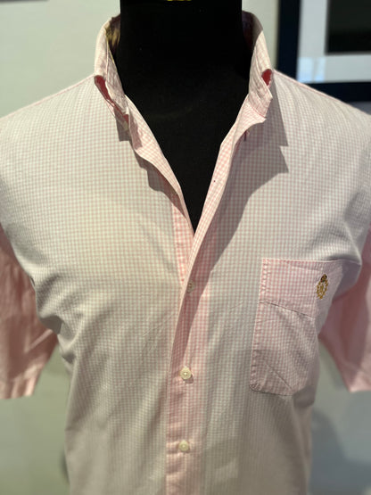 Lauren Ralph Lauren Men’s 100% Cotton White Pink Gingham Big Fit Shirt Size L Fits more like an XXL