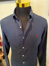 Load image into Gallery viewer, Ralph Lauren 100% Linen Navy Blue Shirt Size Large