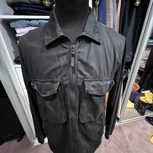 Load image into Gallery viewer, Stone Island Black Garment Dyed Over-shirt Size XL with Logo Badge