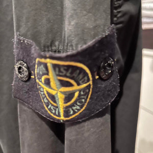 Stone Island Black Garment Dyed Over-shirt Size XL with Logo Badge