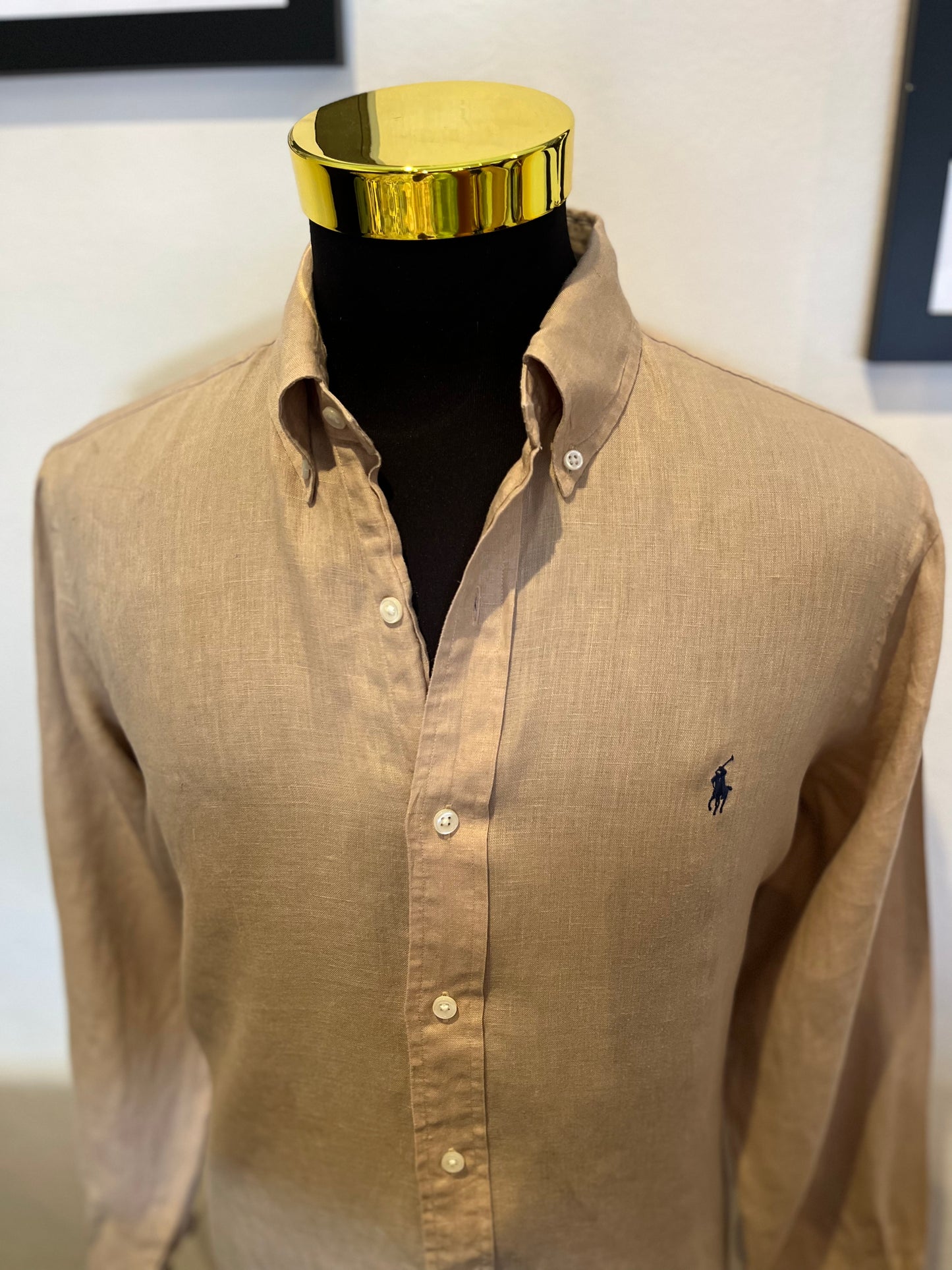 Ralph Lauren 100% Linen TanShirt Size Large