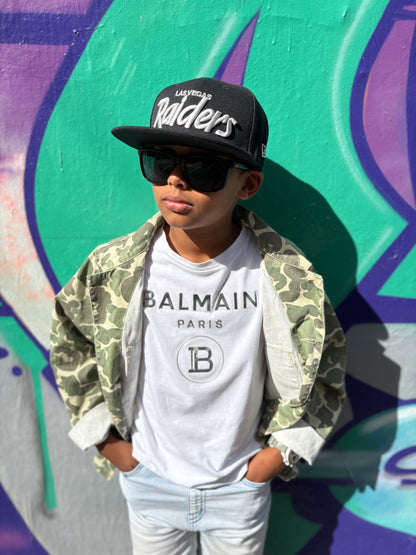 Balmain 100% Cotton White Chest Logo T Shirt Boys Size 8