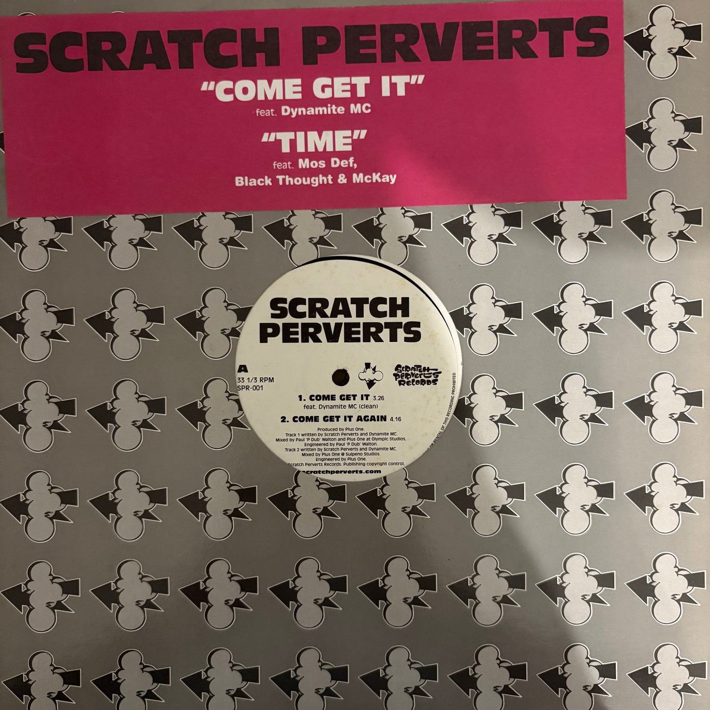Scratch Perverts “Come Get It” Ft Dynamite MC / “Time” Ft Mos Def 5 Track 12inch vinyl