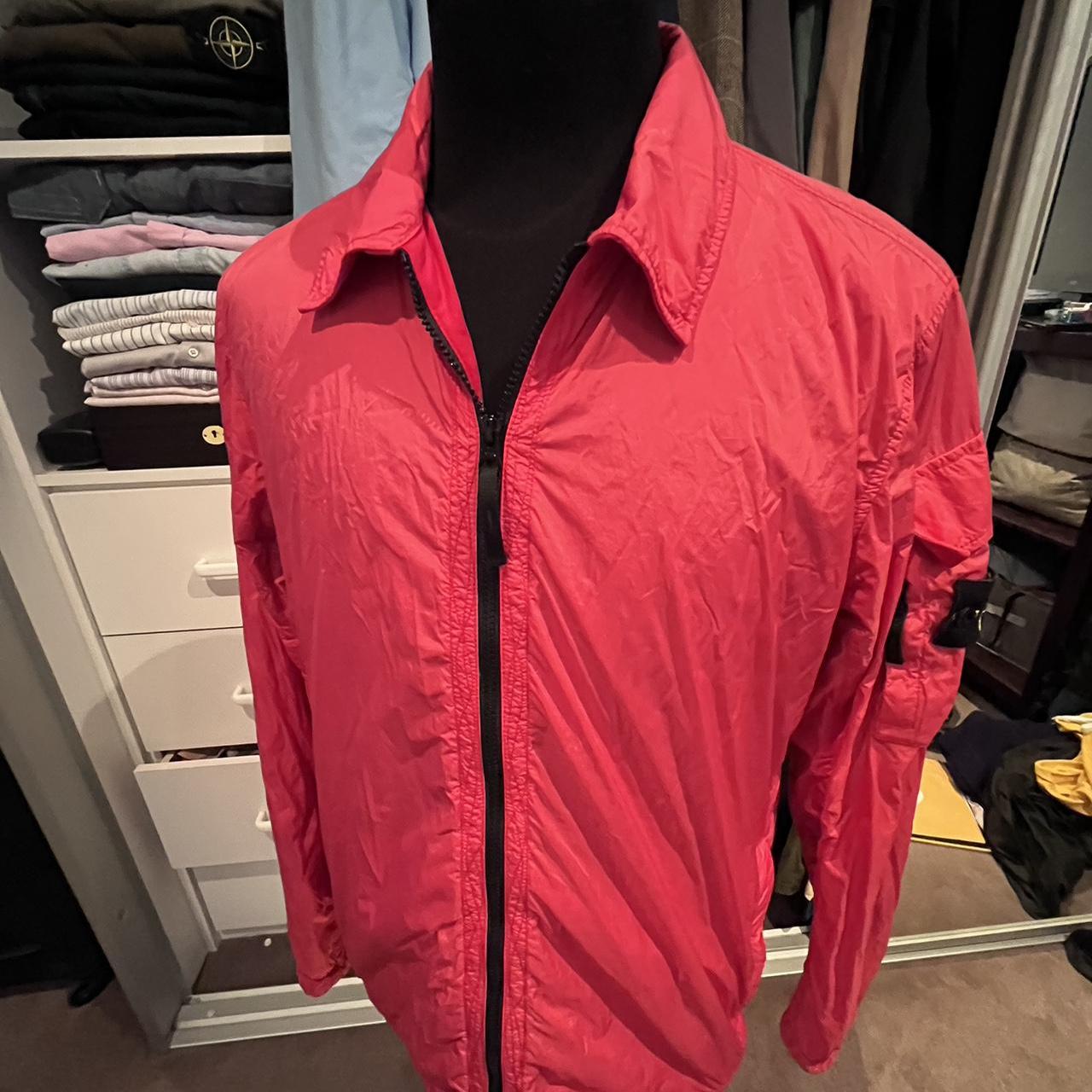 Stone Island Red Zipper Bomber Jacket NWOT size Large fits Large to XL