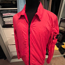 Load image into Gallery viewer, Stone Island Red Zipper Bomber Jacket NWOT size Large fits Large to XL