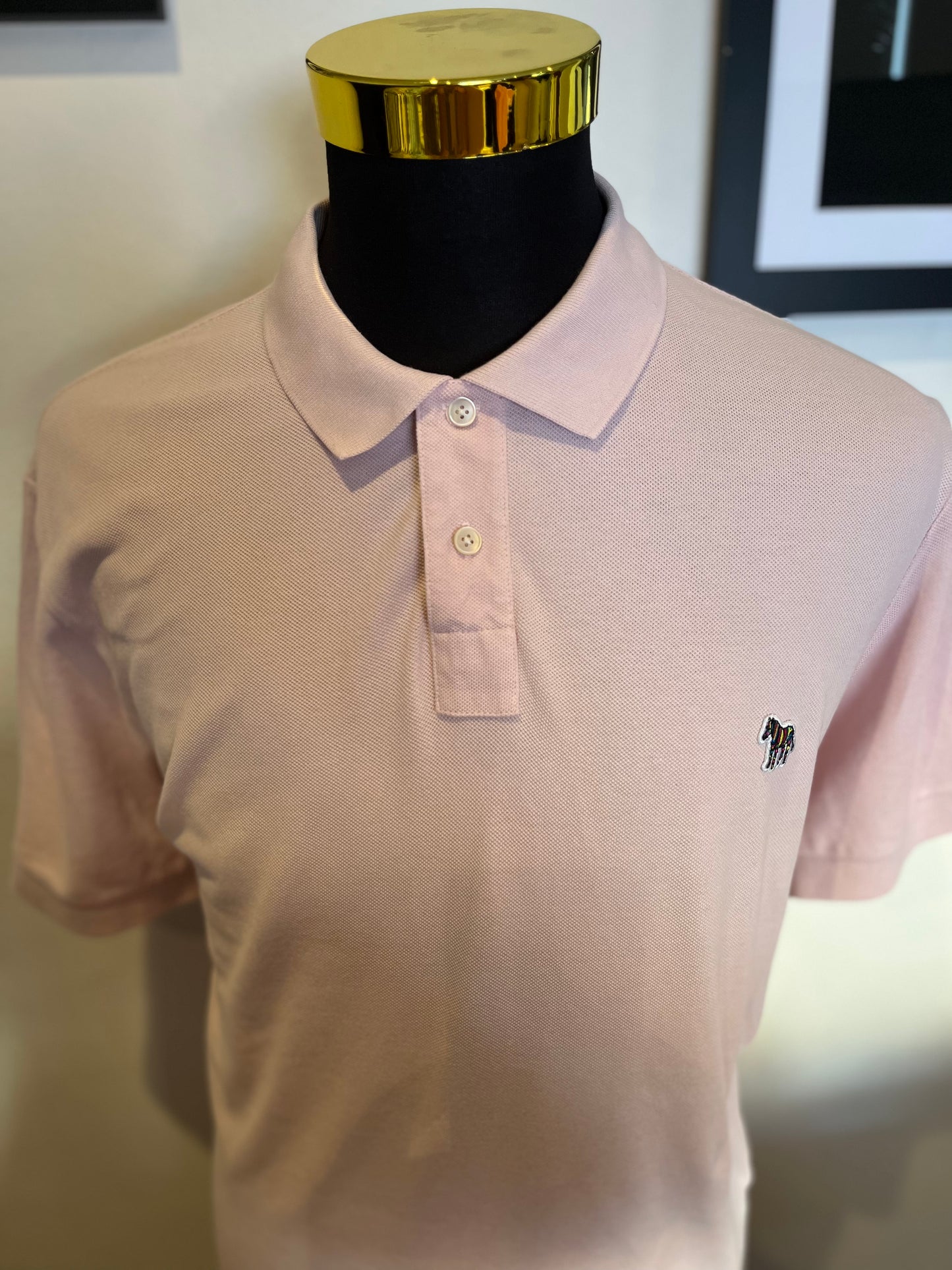 Paul Smith 100% Cotton Pink Polo Shirt Size XL Logo Chest Badge fits more like Large