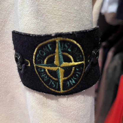 Stone Island 100% Cotton Yellow Fleece Hoodie Size XL with Logo Badge