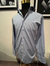Load image into Gallery viewer, Boss Hugo Boss Selection 100% Cotton Shirt Blue White Strip Size Large