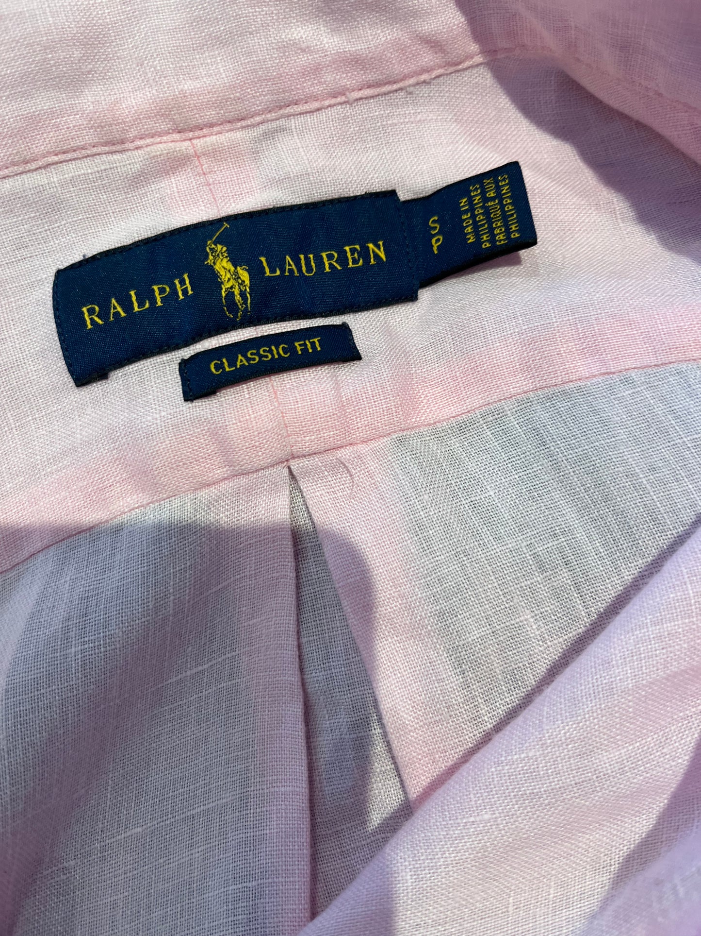 Ralph Lauren 100% Linen Pink Short Sleeve Short Size Small
