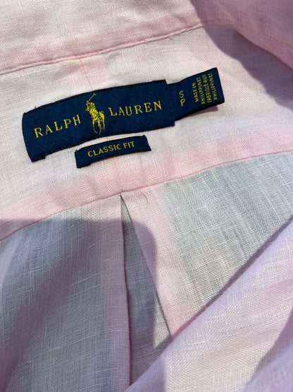 Ralph Lauren 100% Linen Pink Short Sleeve Short Size Small