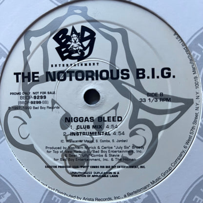 The Notorious B.I.G. “Juicy” / “Niggas Bleed” 5 Version 12inch Vinyl on Bad Boy Entertainment