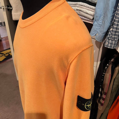 Stone Island Orange 100% Cotton Fleece Sweater Size XL