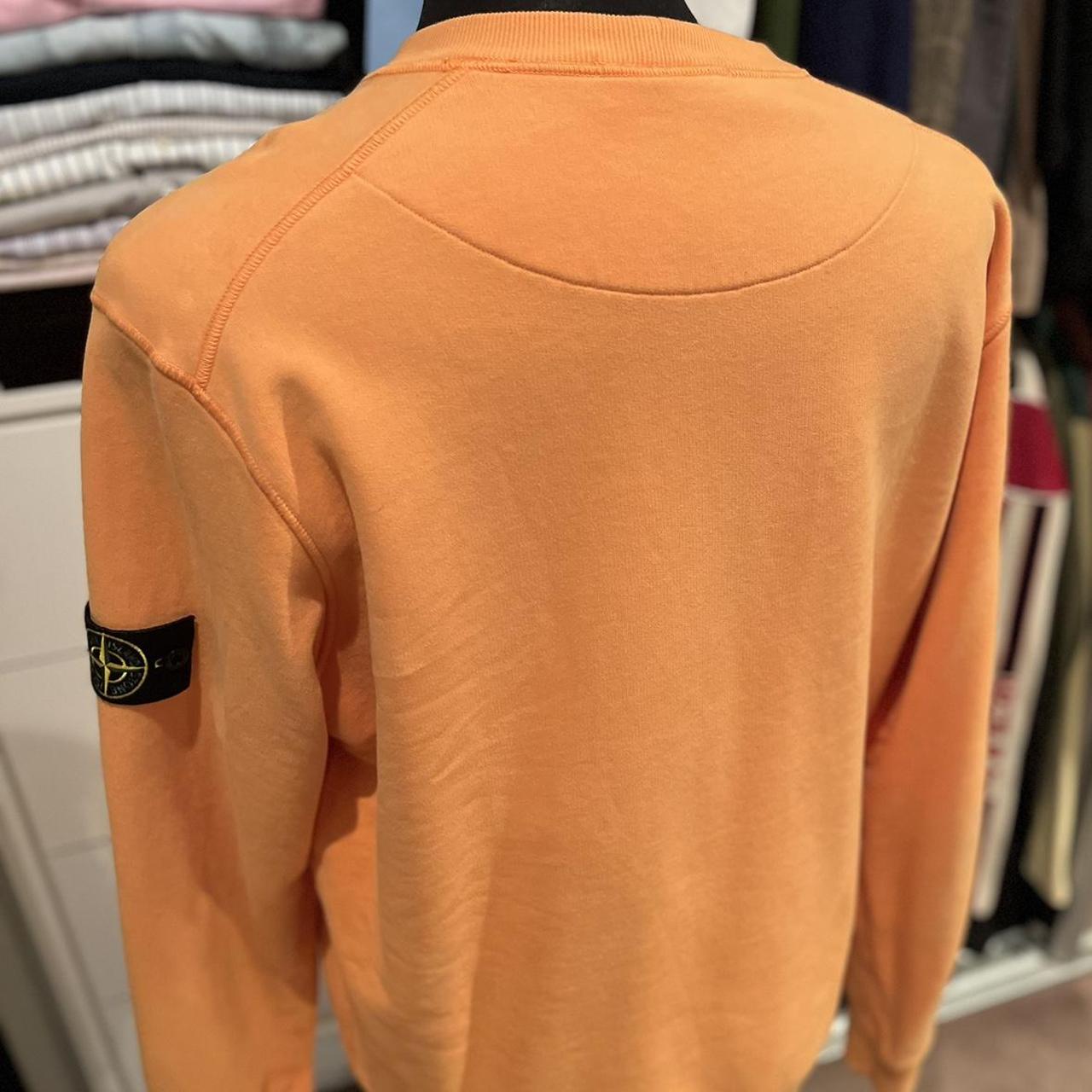 Stone Island Orange 100% Cotton Fleece Sweater Size XL