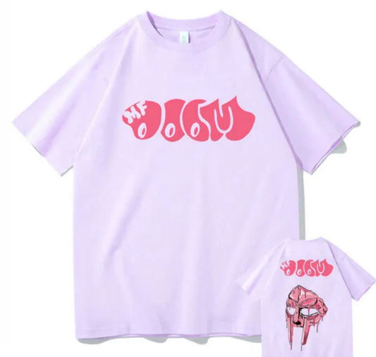 MF DOOM 100% Cotton Lilac Chest & Back Logo Tee