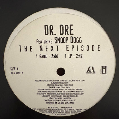 Dr Dre Ft Snoop Dogg “The Next Episode” 4 version 12inch vinyl record