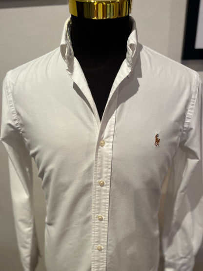 Ralph Lauren 100% Cotton White Oxford Shirt Size S Classic Fit Button Down Collar