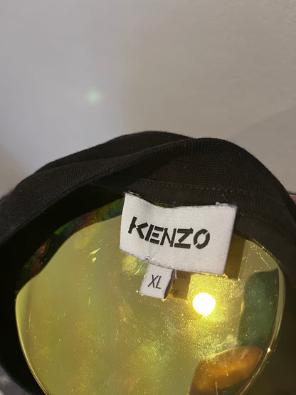 Kenzo 100% Cotton Black Logo Print Tee Size XL Regular Fit