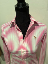 Load image into Gallery viewer, Polo Ralph Lauren 100% Cotton Pink / White Stripe Shirt Size 0 XS