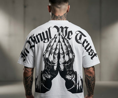 Street & Juice ‘In Vinyl We Trust’ 100% White Cotton Graphic Tee
