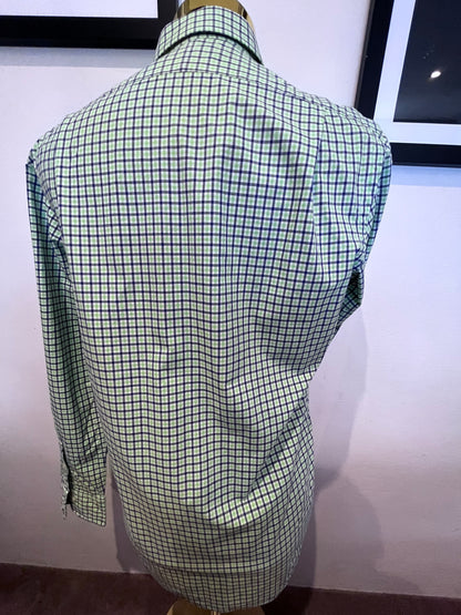 Ralph Lauren 100% Cotton Green Check Shirt Size S Slim Fit