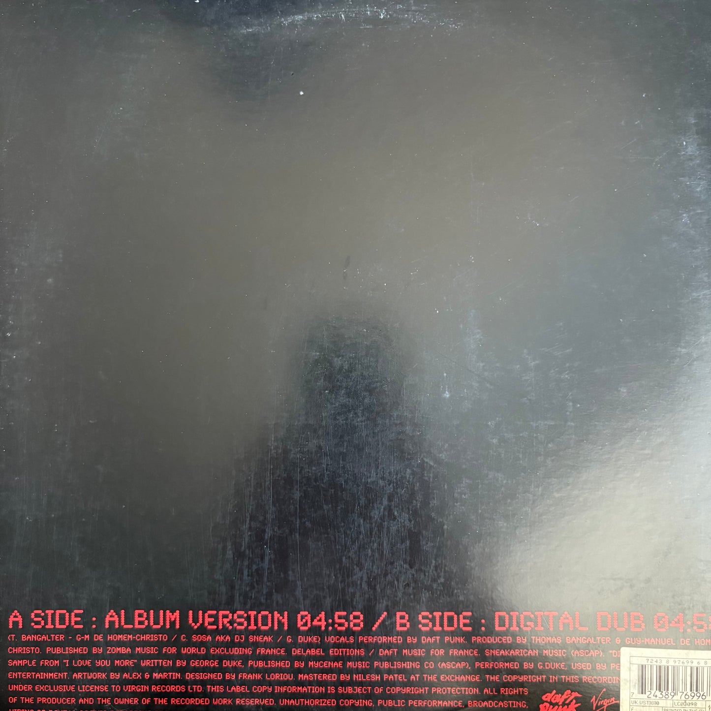 Daft Punk “Digital Love” 2 Track 12inch Vinyl Record Virgin Records
