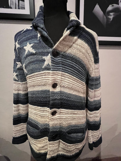 Ralph Lauren Denim & Supply Stars & Stripes Cotton Blend Cardigan Size Large fits more like a medium